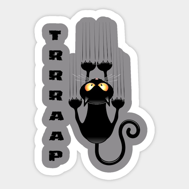 Sliding kitty Sticker by Illustro Art